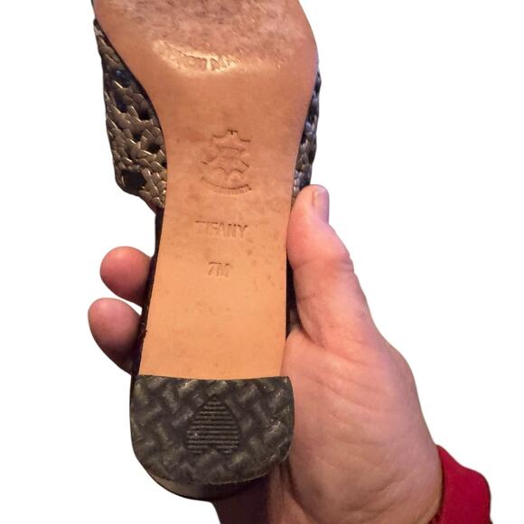 Brighton Braided Mule Slide Kitten heal leather sole W7 vacation weatern - Picture 4 of 6